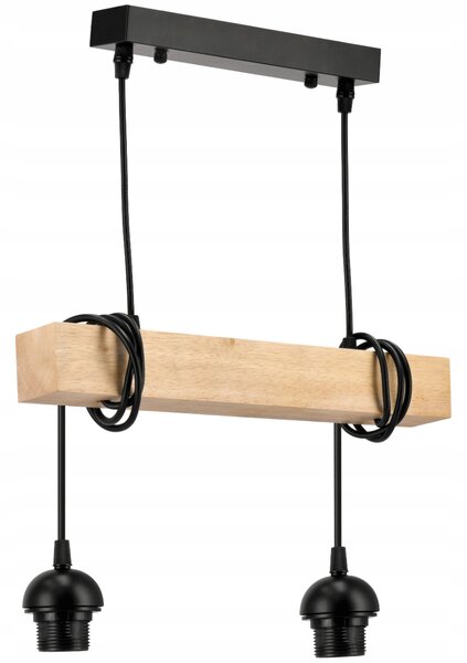 BERGE LED závěsné stropní svítidlo, dřevěný trám, 2xE27, lustr Loft Brylant