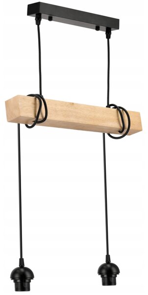 BERGE LED závěsné stropní svítidlo, dřevěný trám, 2xE27, lustr Loft Brylant