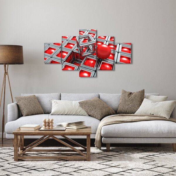 Obraz - 3D metalická abstrakce (125x70 cm)