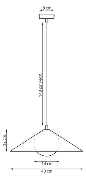 Závěsné svítidlo MONO 1M – bílé, opálové sklo, 1× E14, šířka 40 cm