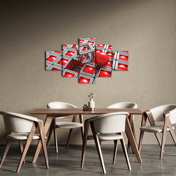 Obraz - 3D metalická abstrakce (125x70 cm)