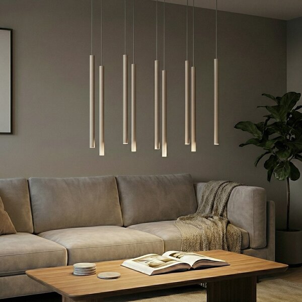 Závěsné svítidlo SELTER 9 – moka, 9× G9, šířka 92 cm