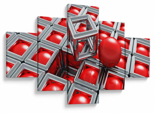 Obraz - 3D metalická abstrakce (125x70 cm)