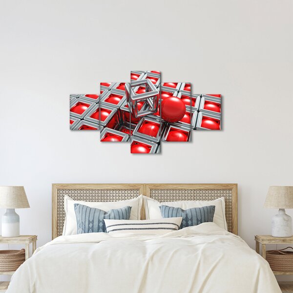 Obraz - 3D metalická abstrakce (125x70 cm)