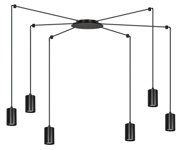 Závěsné svítidlo TRAKER 6 – černé, 6× GU10, šířka 300 cm
