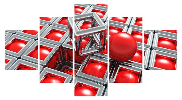 Obraz - 3D metalická abstrakce (125x70 cm)