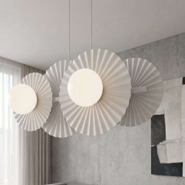 Závěsné svítidlo UMBRA 4 – celobílé, sklo, 4× G9, šířka 59 cm