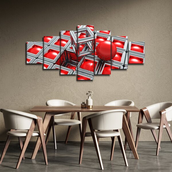 Obraz - 3D metalická abstrakce (210x100 cm)