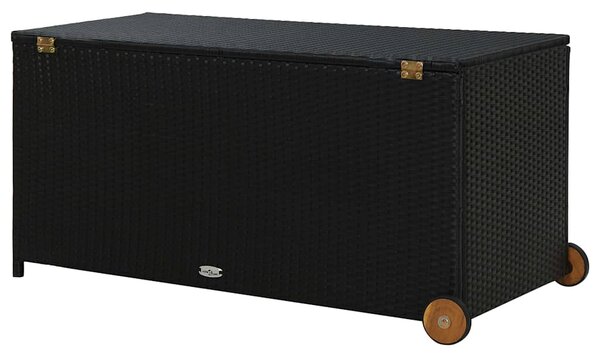Zahradní úložný box černý 120x 65 x 61 cm polyratan 310089