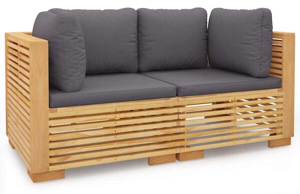 Zahradní rohové pohovky s poduškami 2 ks masivní teak 3100864