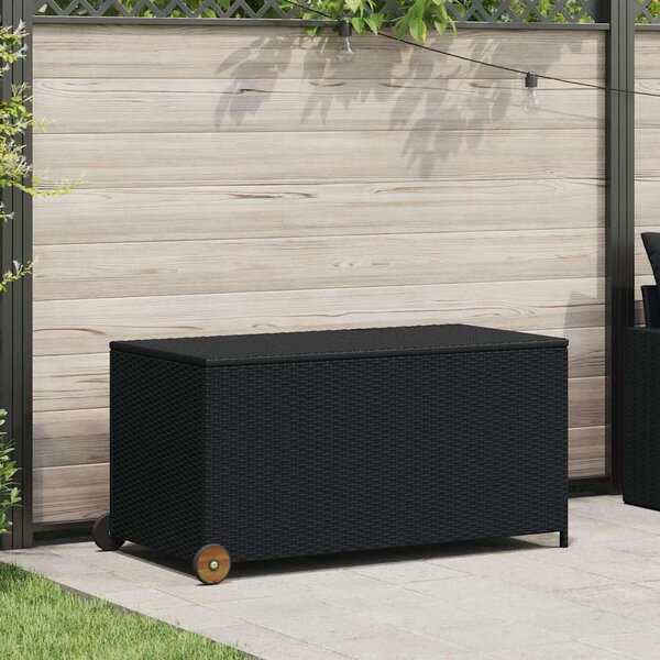 Zahradní úložný box černý 120x 65 x 61 cm polyratan 310089