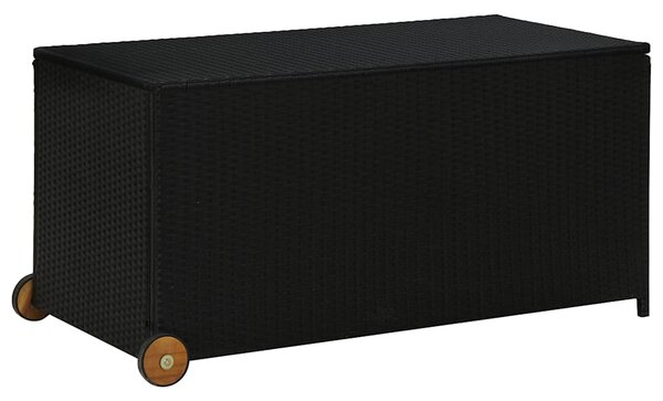 Zahradní úložný box černý 120x 65 x 61 cm polyratan 310089