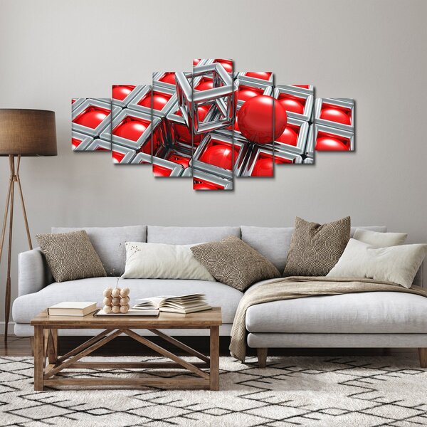 Obraz - 3D metalická abstrakce (210x100 cm)