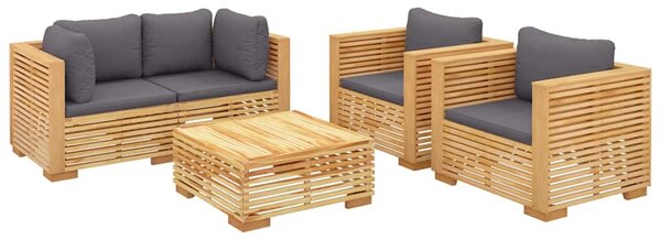 5dílná zahradní sedací souprava s poduškami masivní teak 3100870