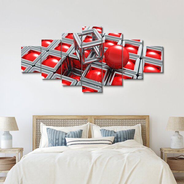 Obraz - 3D metalická abstrakce (210x100 cm)