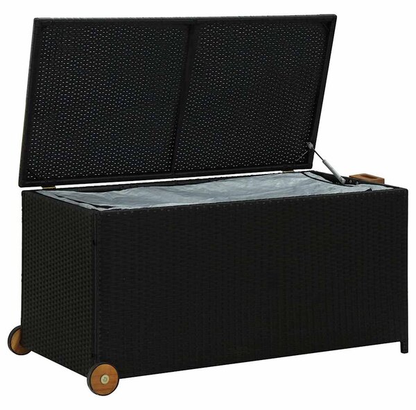 Zahradní úložný box černý 120x 65 x 61 cm polyratan 310089