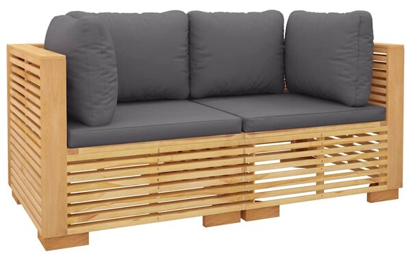 Zahradní rohové pohovky s poduškami 2 ks masivní teak 3100864