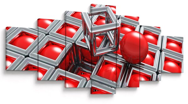 Obraz - 3D metalická abstrakce (210x100 cm)