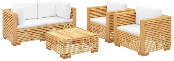 5dílná zahradní sedací souprava s poduškami masivní teak 3100869