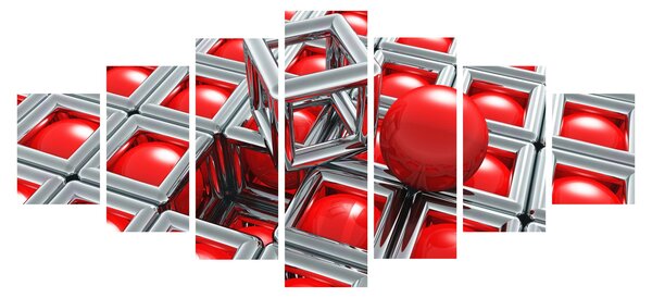 Obraz - 3D metalická abstrakce (210x100 cm)