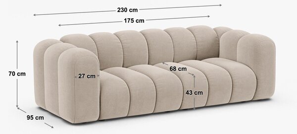 Žlutá pohovka 228 cm Lupine – Micadoni Home