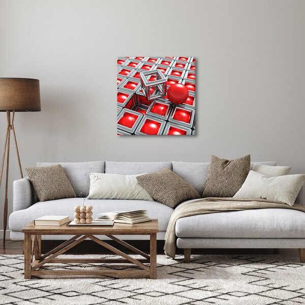 Obraz - 3D metalická abstrakce (30x30 cm)