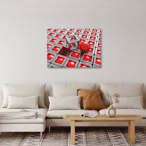 Obraz - 3D metalická abstrakce (70x50 cm)