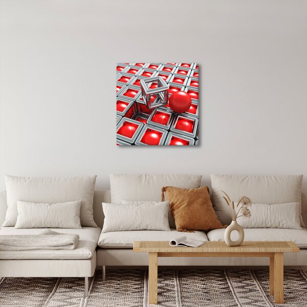 Obraz - 3D metalická abstrakce (30x30 cm)
