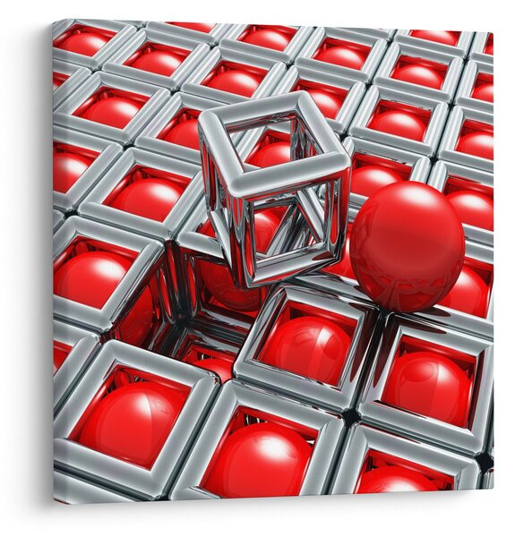 Obraz - 3D metalická abstrakce (30x30 cm)