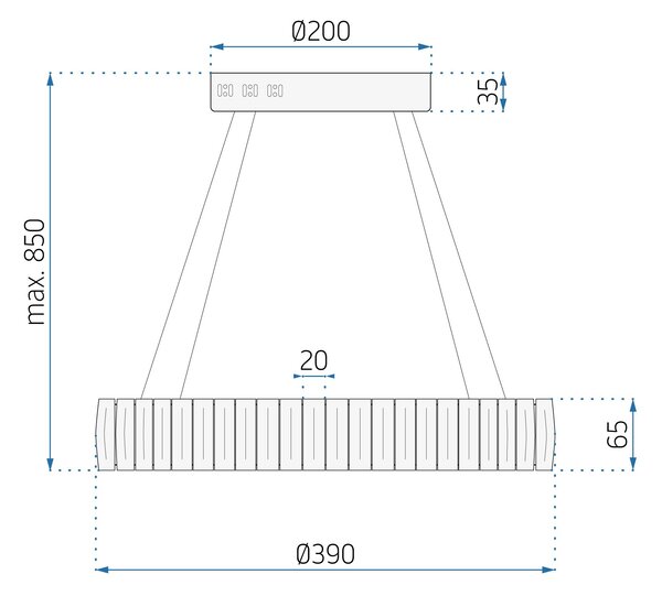 Toolight Toolight, Křišťálové LED závěsné svítidlo APP1040-CP + dálkové ovládání, chromová, OSW-09473