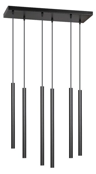 Závěsné svítidlo SELTER 6 – černé, 6× G9, šířka 59 cm