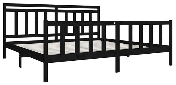 Rám postele černý masivní dřevo 200 x 200 cm 3100982