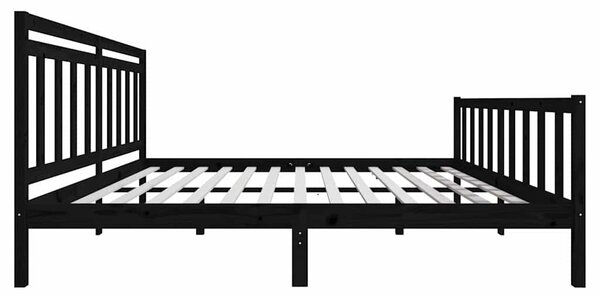 Rám postele černý masivní dřevo 200 x 200 cm 3100982