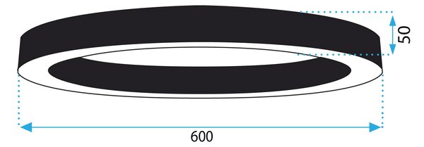 Toolight Toolight, LED stropní svítidlo 60cm 27W APP1283-C, černá, OSW-00941