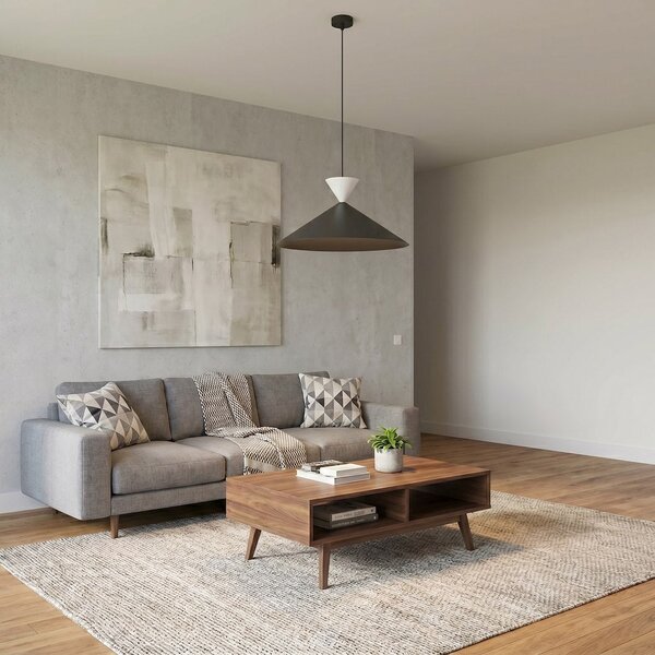 Závěsné svítidlo RALF 1L – černé / bílé, 1× GX53, šířka 50 cm