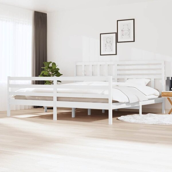 Rám postele bílý masivní dřevo 200 x 200 cm 3101109