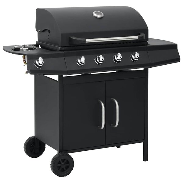 Plynový gril 4+1 hořáky černý ocel 310105