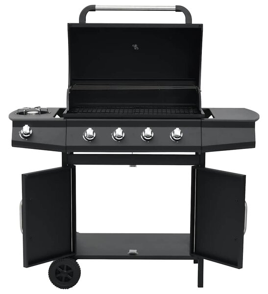 Plynový gril 4+1 hořáky černý ocel 310105