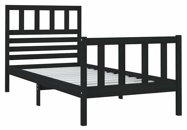 Rám postele černý 75 x 190 cm Small Single masivní dřevo 3101117