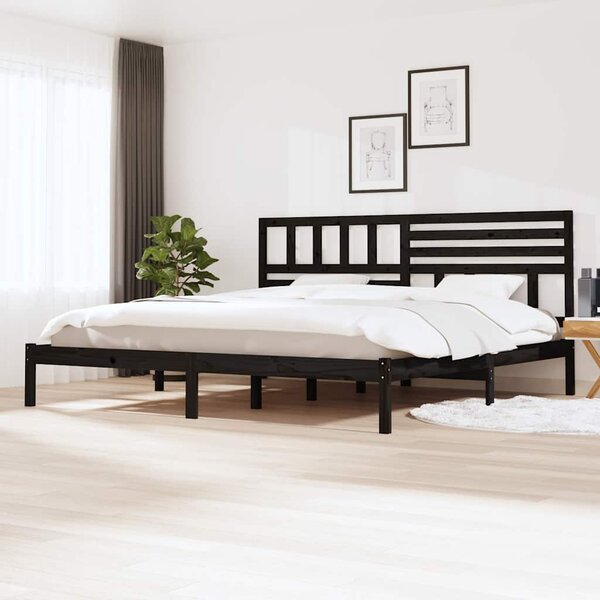 Rám postele černý masivní borovice 200 x 200 cm 3101047