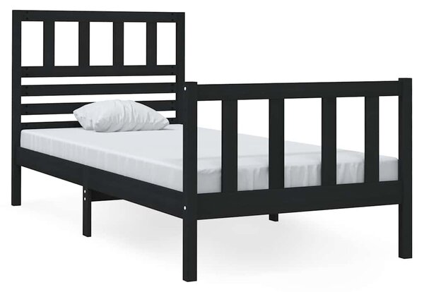 Rám postele černý 75 x 190 cm Small Single masivní dřevo 3101117