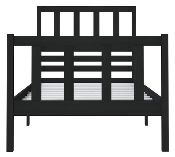 Rám postele černý 75 x 190 cm Small Single masivní dřevo 3101117