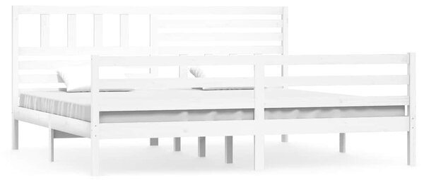 Rám postele bílý masivní dřevo 200 x 200 cm 3101109