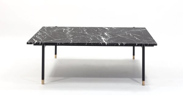 Konferenční stůl kámen Marquinia mramor 100x60 cm, výška 45 cm, kovové podnoží