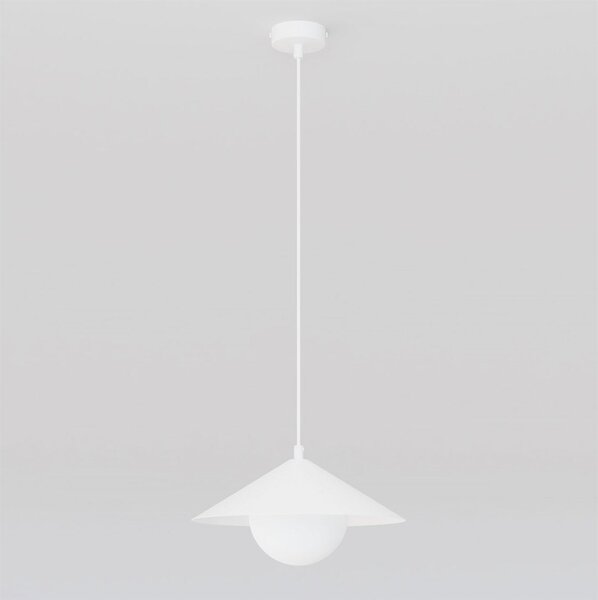 Závěsné svítidlo MONO 1S – bílé, opálové sklo, 1× E14, šířka 40 cm
