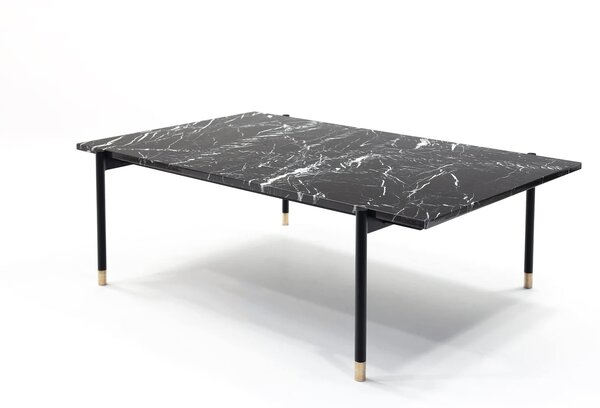 Konferenční stůl kámen Marquinia mramor 100x60 cm, výška 45 cm, kovové podnoží
