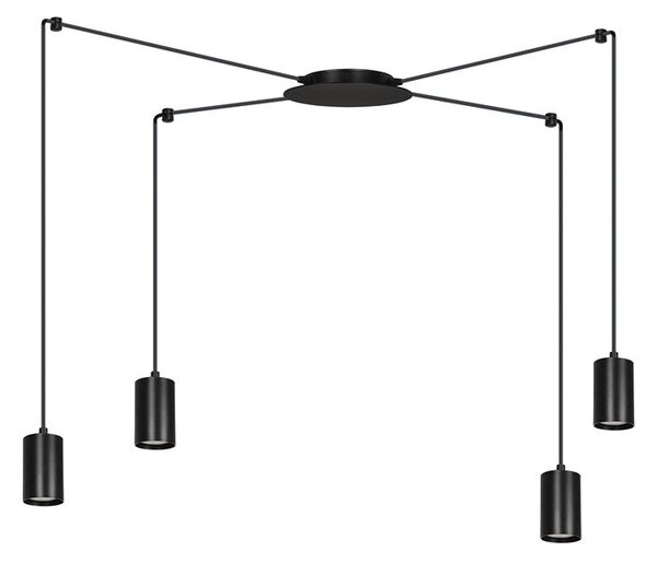 Závěsné svítidlo TRAKER 4 – černé, 4× GU10, šířka 300 cm