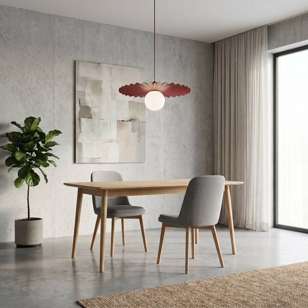 Závěsné svítidlo UMBRA 1 – vínové, bílé sklo, 1× G9, šířka 35 cm