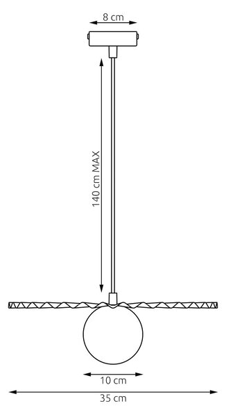 Závěsné svítidlo UMBRA 1 – moka, bílé sklo, 1× G9, šířka 35 cm