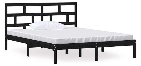 Rám postele černý 150 x 200 cm King Size masivní dřevo 3101227